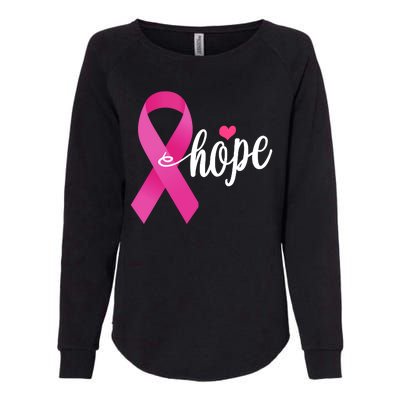 Hope Breast Cancer Awareness Ribbon Womens California Wash Sweatshirt