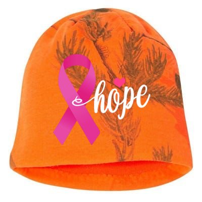 Hope Breast Cancer Awareness Ribbon Kati - Camo Knit Beanie