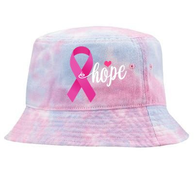 Hope Breast Cancer Awareness Ribbon Tie-Dyed Bucket Hat