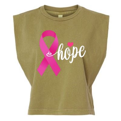 Hope Breast Cancer Awareness Ribbon Garment-Dyed Women's Muscle Tee