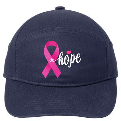 Hope Breast Cancer Awareness Ribbon 7-Panel Snapback Hat