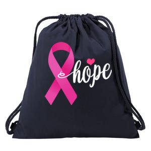 Hope Breast Cancer Awareness Ribbon Drawstring Bag