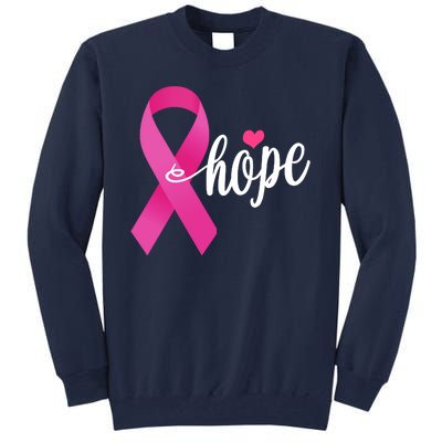 Hope Breast Cancer Awareness Ribbon Tall Sweatshirt