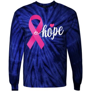 Hope Breast Cancer Awareness Ribbon Tie-Dye Long Sleeve Shirt