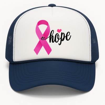 Hope Breast Cancer Awareness Ribbon Trucker Hat