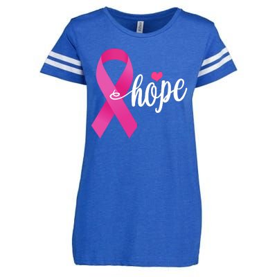 Hope Breast Cancer Awareness Ribbon Enza Ladies Jersey Football T-Shirt