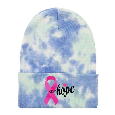 Hope Breast Cancer Awareness Ribbon Tie Dye 12in Knit Beanie