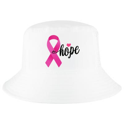 Hope Breast Cancer Awareness Ribbon Cool Comfort Performance Bucket Hat