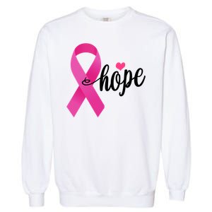 Hope Breast Cancer Awareness Ribbon Garment-Dyed Sweatshirt