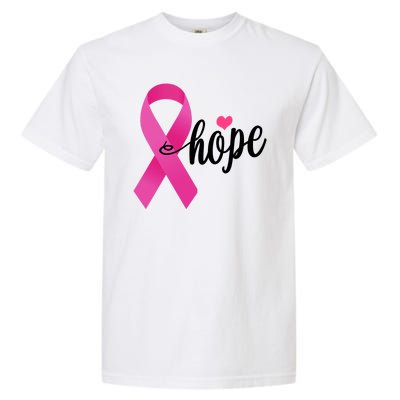 Hope Breast Cancer Awareness Ribbon Garment-Dyed Heavyweight T-Shirt