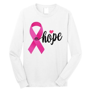 Hope Breast Cancer Awareness Ribbon Long Sleeve Shirt