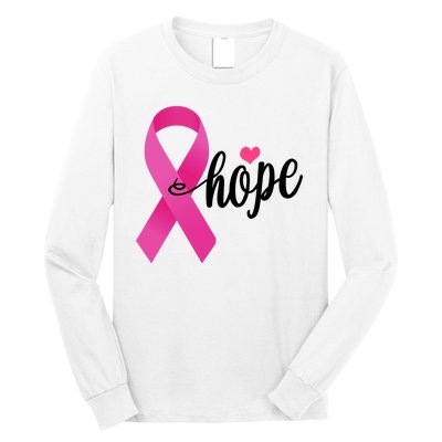 Hope Breast Cancer Awareness Ribbon Long Sleeve Shirt