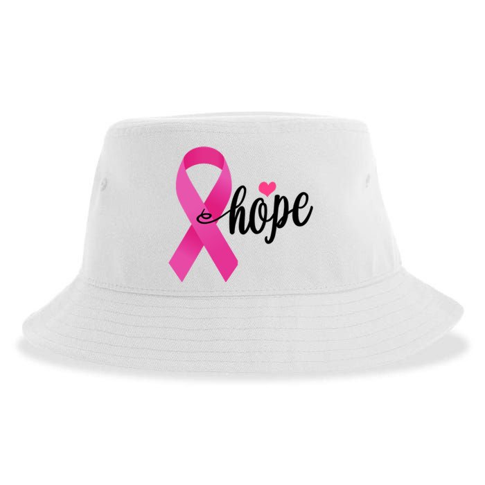 Hope Breast Cancer Awareness Ribbon Sustainable Bucket Hat