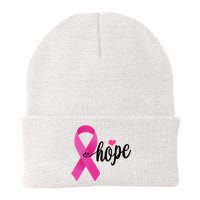 Hope Breast Cancer Awareness Ribbon Knit Cap Winter Beanie