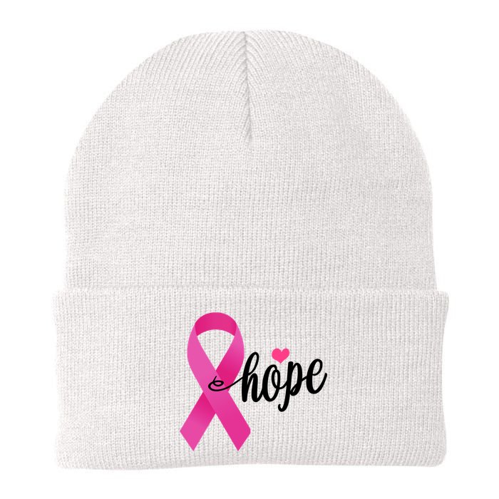 Hope Breast Cancer Awareness Ribbon Knit Cap Winter Beanie