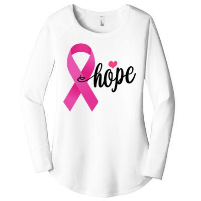 Hope Breast Cancer Awareness Ribbon Women's Perfect Tri Tunic Long Sleeve Shirt