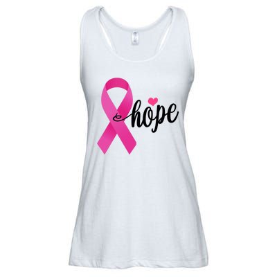 Hope Breast Cancer Awareness Ribbon Ladies Essential Flowy Tank