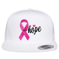 Hope Breast Cancer Awareness Ribbon Flat Bill Trucker Hat