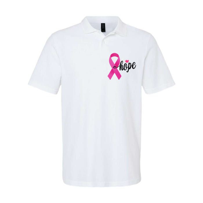 Hope Breast Cancer Awareness Ribbon Softstyle Adult Sport Polo