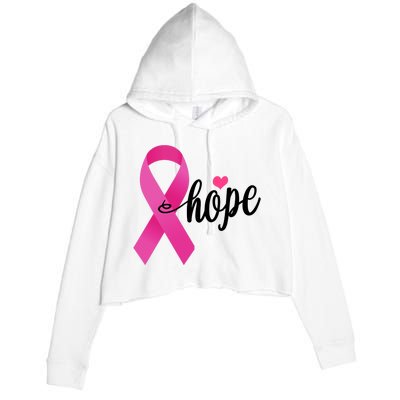 Hope Breast Cancer Awareness Ribbon Crop Fleece Hoodie