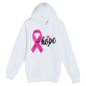 Hope Breast Cancer Awareness Ribbon Premium Pullover Hoodie