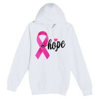 Hope Breast Cancer Awareness Ribbon Premium Pullover Hoodie