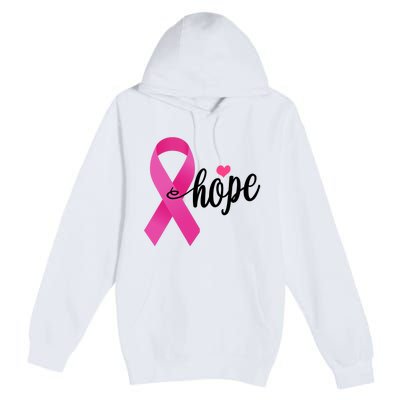 Hope Breast Cancer Awareness Ribbon Premium Pullover Hoodie