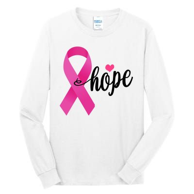 Hope Breast Cancer Awareness Ribbon Tall Long Sleeve T-Shirt