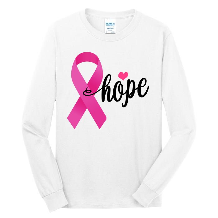 Hope Breast Cancer Awareness Ribbon Tall Long Sleeve T-Shirt