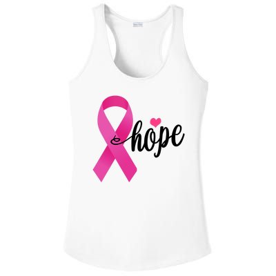 Hope Breast Cancer Awareness Ribbon Ladies PosiCharge Competitor Racerback Tank