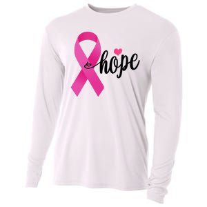 Hope Breast Cancer Awareness Ribbon Cooling Performance Long Sleeve Crew