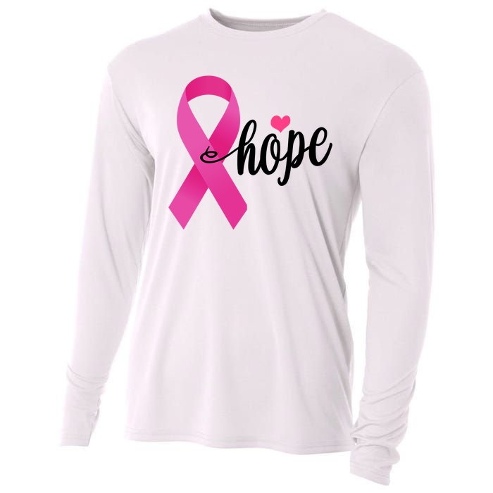 Hope Breast Cancer Awareness Ribbon Cooling Performance Long Sleeve Crew