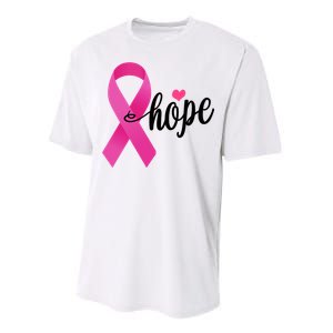 Hope Breast Cancer Awareness Ribbon Performance Sprint T-Shirt