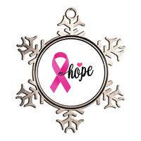 Hope Breast Cancer Awareness Ribbon Metallic Star Ornament