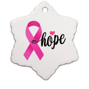 Hope Breast Cancer Awareness Ribbon Ceramic Star Ornament