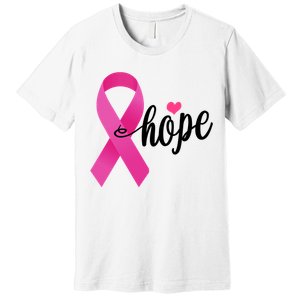 Hope Breast Cancer Awareness Ribbon Premium T-Shirt