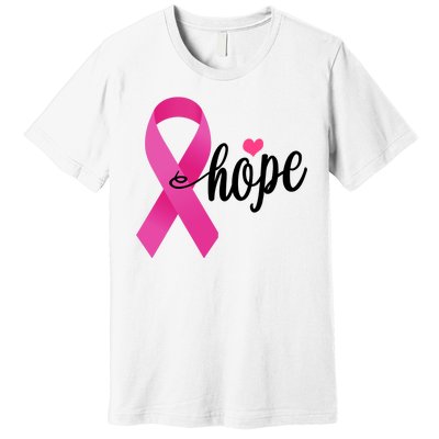 Hope Breast Cancer Awareness Ribbon Premium T-Shirt