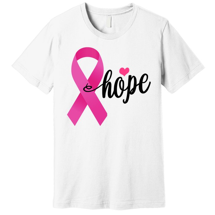 Hope Breast Cancer Awareness Ribbon Premium T-Shirt