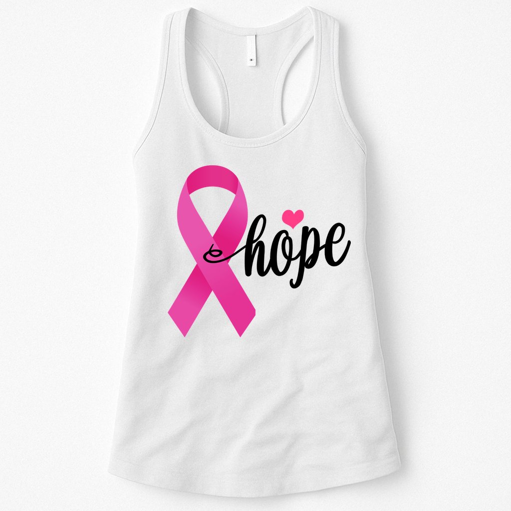 Hope Breast Cancer Awareness Ribbon Womens Tank Top