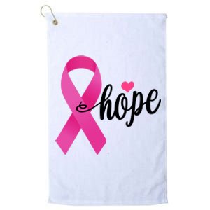 Hope Breast Cancer Awareness Ribbon Platinum Collection Golf Towel