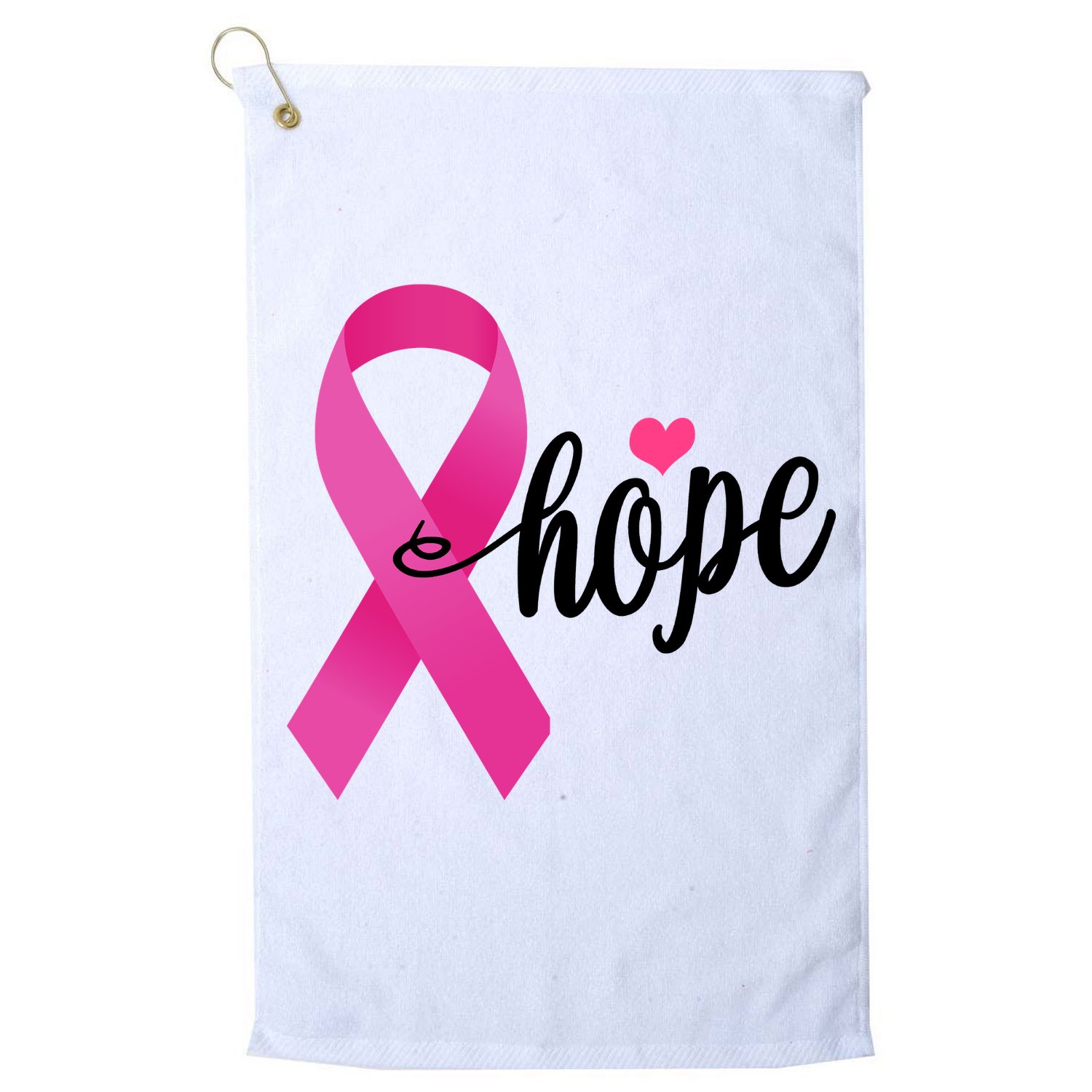 Hope Breast Cancer Awareness Ribbon Golf Towel
