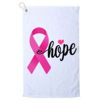 Hope Breast Cancer Awareness Ribbon Platinum Collection Golf Towel