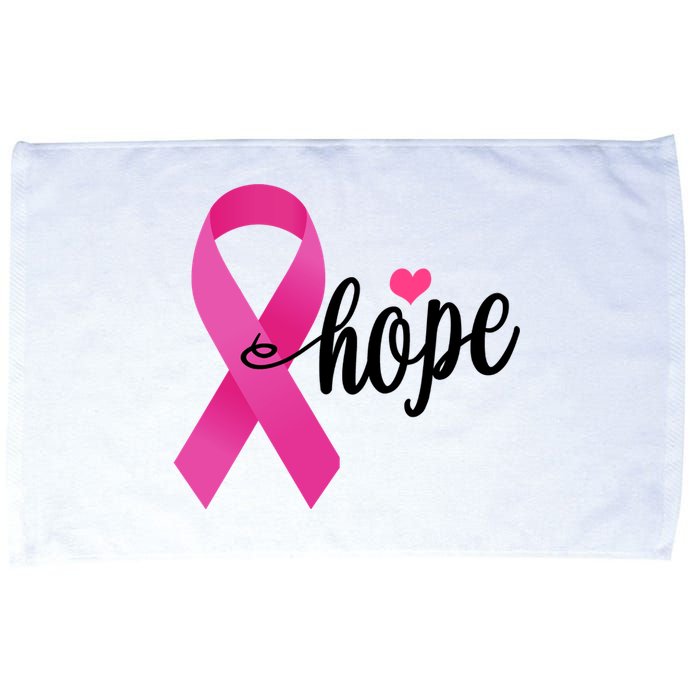 Hope Breast Cancer Awareness Ribbon Microfiber Hand Towel