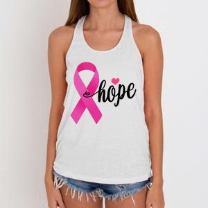 Hope Breast Cancer Awareness Ribbon Women's Knotted Racerback Tank