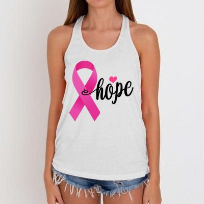 Hope Breast Cancer Awareness Ribbon Women's Knotted Racerback Tank