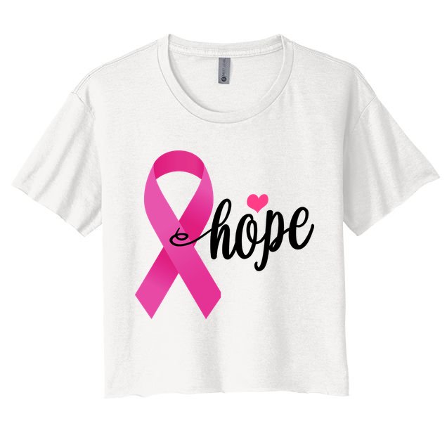 Hope Breast Cancer Awareness Ribbon Crop Top