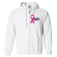 Hope Breast Cancer Awareness Ribbon Full Zip Hoodie