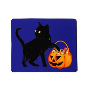 Halloween Black Cat Jack O Lantern Pumpkin Sweet Candy Mousepad