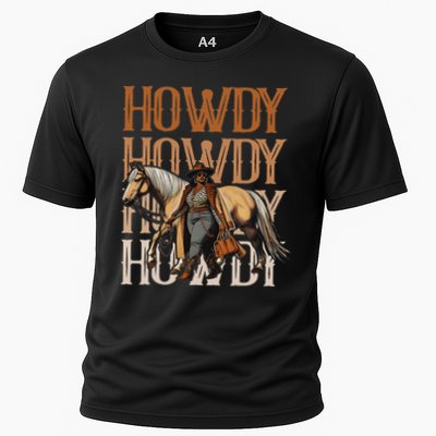 Howdy Black Cowgirl Country Western Rodeo Melanin Texas Performance Shirt