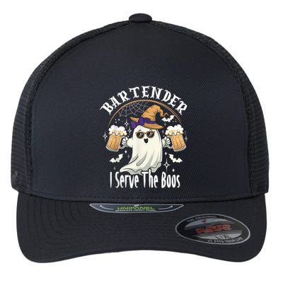 Halloween Bartender Costume I Serve The Boos Flexfit Unipanel Trucker Cap